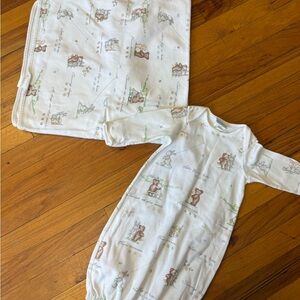 Vintage Carter's Gown and Matching Swaddle Blanket